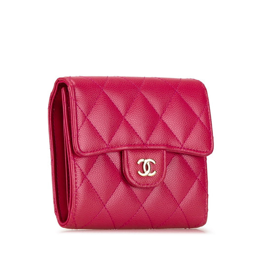 Chanel Caviar Skin Matelasse Small Flap Wallet