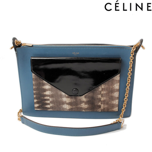 Celine Python Leather Chain Shoulder Bag