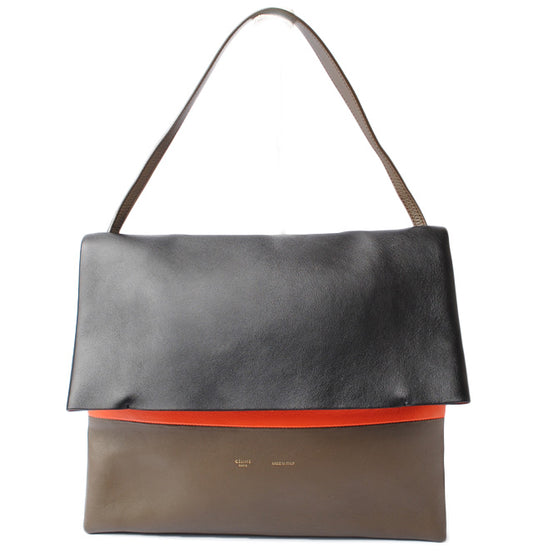 Celine All Soft Shoulder Bag Black/Orange/Khaki