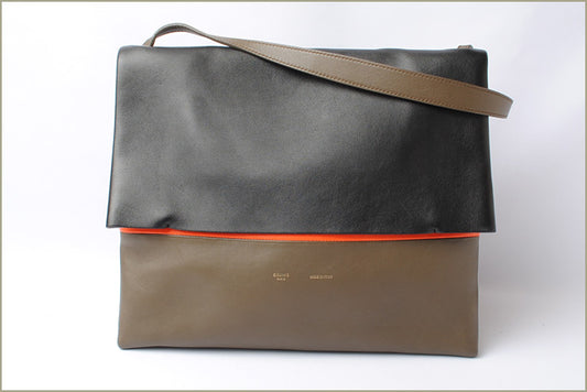 Celine All Soft Shoulder Bag Black/Orange/Khaki