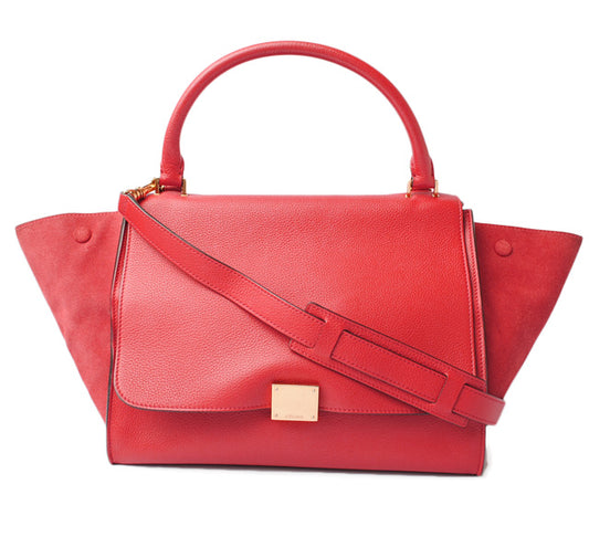 Celine Trapeze Handbag Red 2way