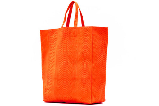 Celine Python Leather Tote Bag Orange