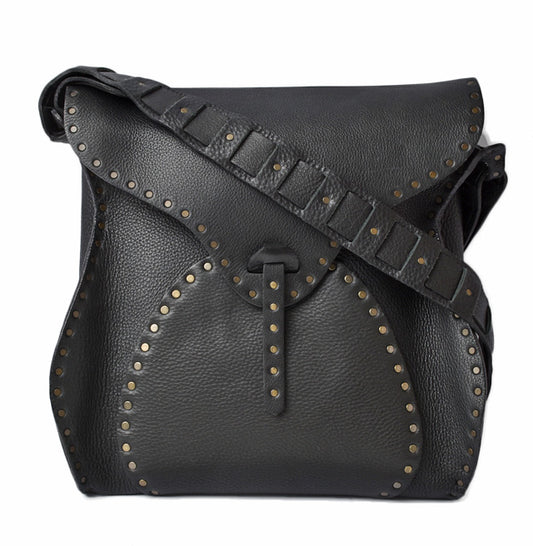 Celine Embossed Leather Shoulder Bag Black