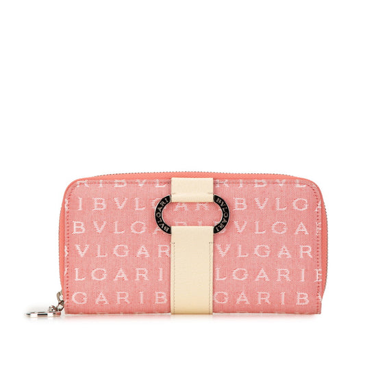 Bvlgari Canvas Leather Logo Mania Wallet