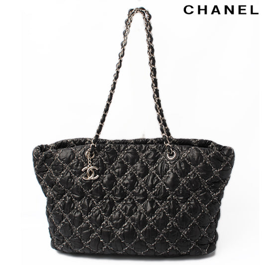 Chanel Quilted Chain Shoulder Bag Black/Silver