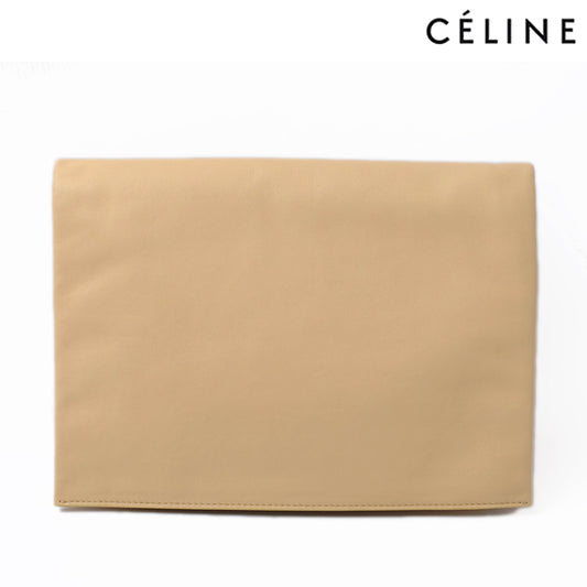 Celine Lambskin Clutch Bag Soft Trio Vanilla