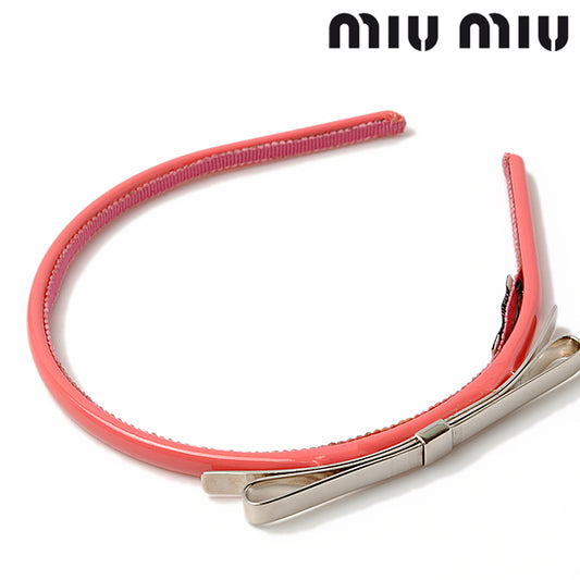 Miu Miu Enamel Coated Headband Silver