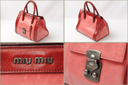 Miu Miu Leather 2way Shoulder Handbag