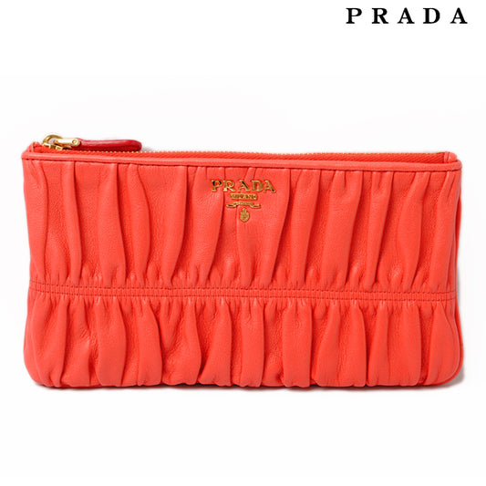 Prada Lambskin Flat Pouch Cosmetic Bag 1M1152