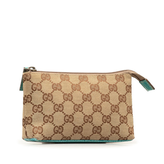 Gucci GG Canvas Leather Pouch 115237