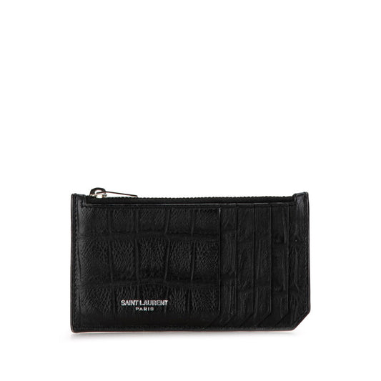 Yves Saint Laurent Leather Fragment Coin Card Case