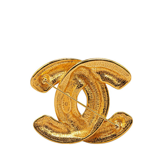 Chanel Coco Mark Matelasse Brooch Gold