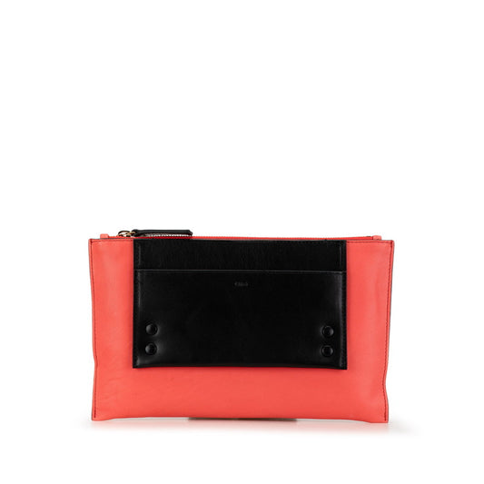 Chloe Leather Pouch Red Black