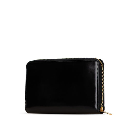 Celine Leather Logo Zip-Around Wallet