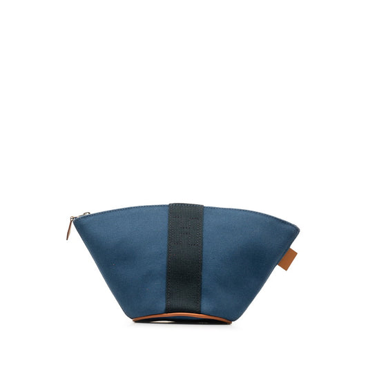 Hermes Palmier Mini Canvas Leather Pouch