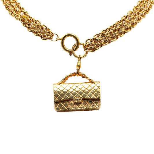 Chanel Matelasse Coco Mark Bag Motif Long Necklace