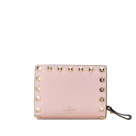 Valentino Rockstud Leather Bifold Wallet