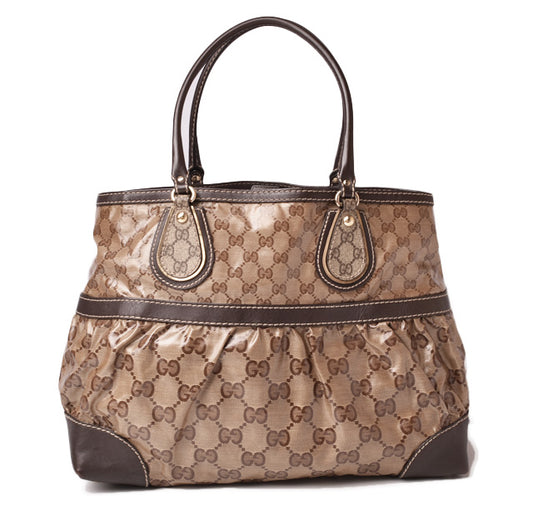 Gucci Tote/Shoulder Bag GG Crystal Brown/Beige