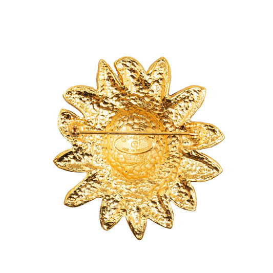 Chanel Lion Sun Motif Brooch Gold