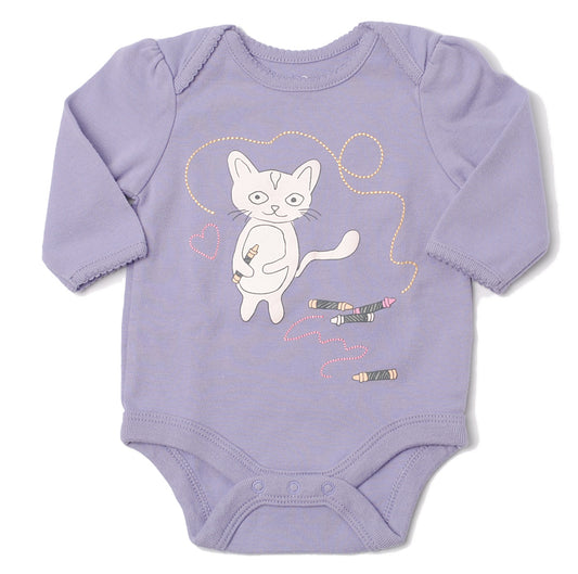 GAP Baby Girls Long Sleeve Bodysuit Purple