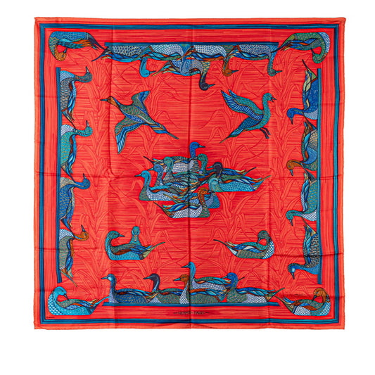 Hermes Silk Scarf Mare aux Canards