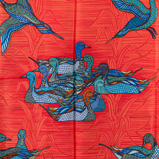 Hermes Silk Scarf Mare aux Canards