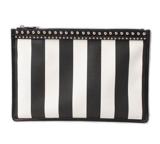 Givenchy Coated Canvas Clutch Bag Black/White