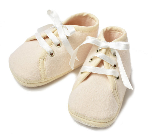 Hermes Wool Angora Baby Shoes Beige