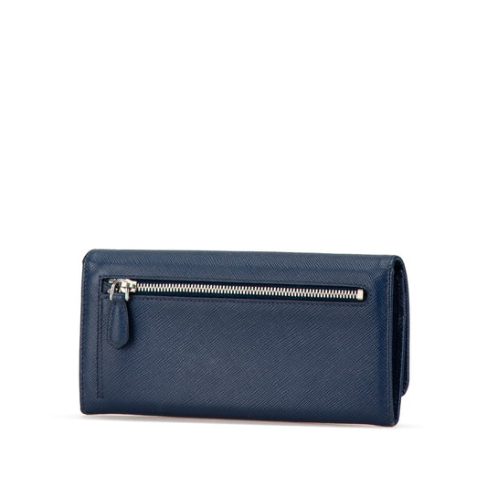 Prada Saffiano Leather Wallet 1MH037 Blue