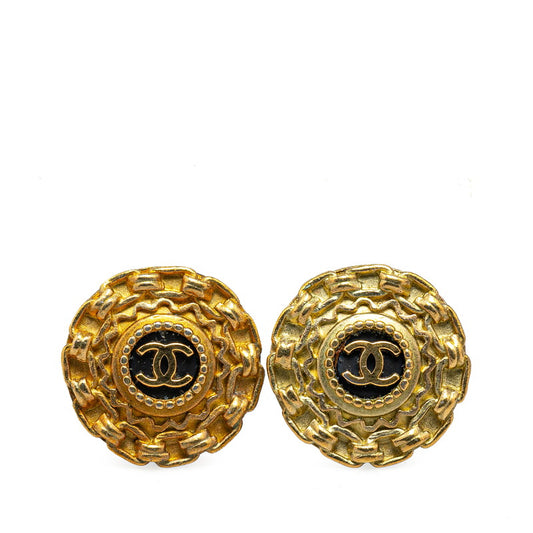 Chanel Vintage Coco Mark Chain Earrings