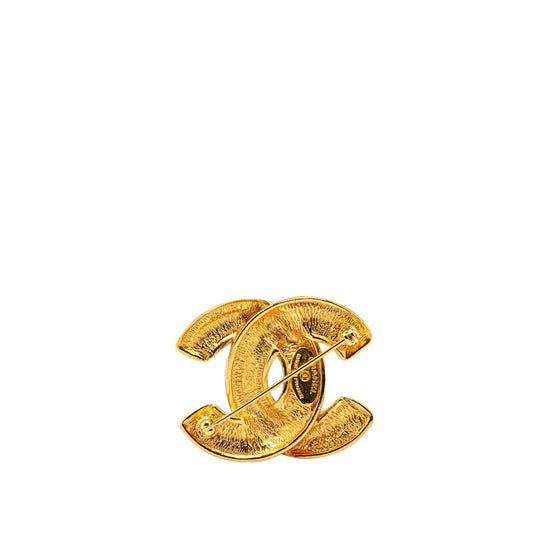 Chanel Coco Mark Matelasse Brooch Gold