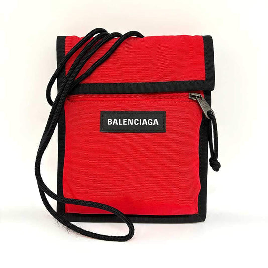 Balenciaga Nylon Explorer Shoulder Pouch Red