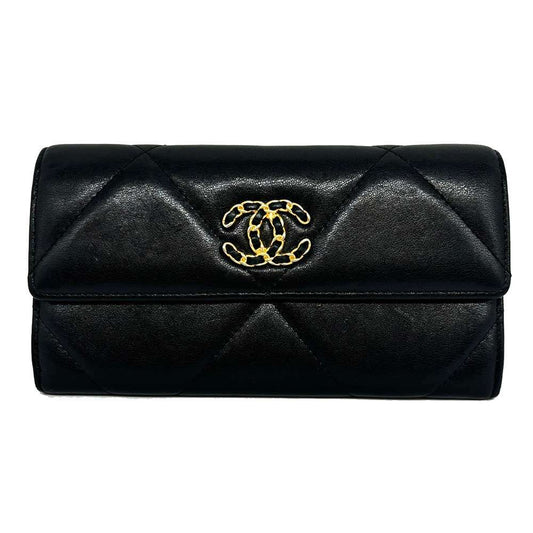 Chanel Lambskin 19 Long Wallet Black