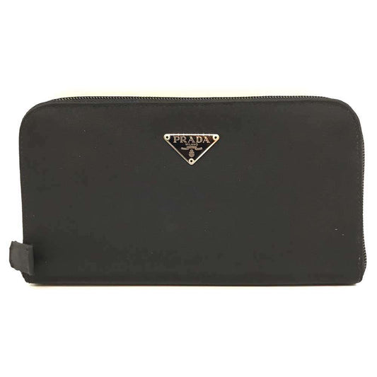 Prada Nylon Long Wallet Black Triangle Logo