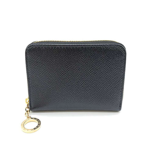 Bvlgari Leather Coin Case Black Gold