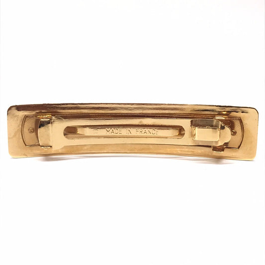 Chanel Logo Barrette Gold Metal Hair Clip