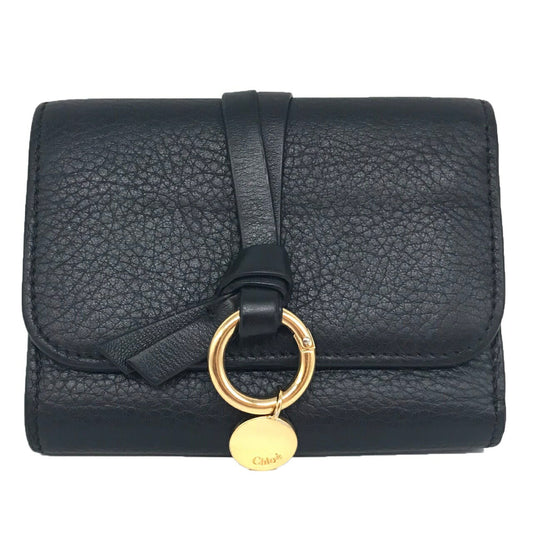 Chloe Small Trifold Wallet Black Leather