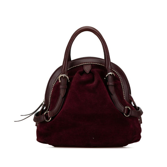 Salvatore Ferragamo Suede Leather Gancini Handbag