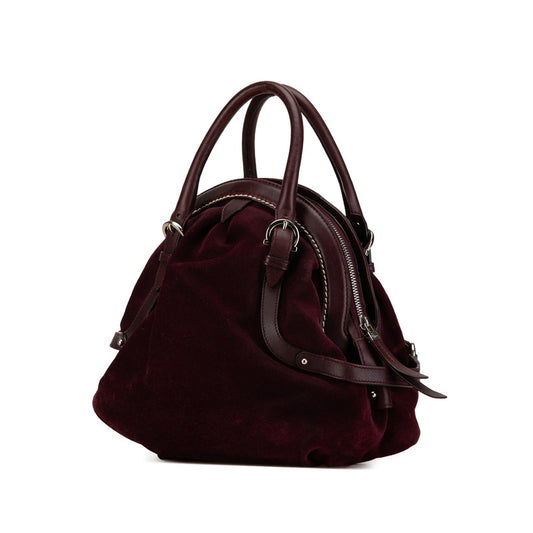 Salvatore Ferragamo Suede Leather Gancini Handbag