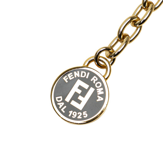 Fendi Chain Belt Gold Black Leather