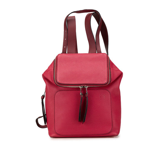 Loewe Goya Small Leather Backpack Red