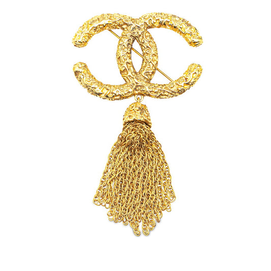 Chanel Vintage Coco Mark Lava Tassel Brooch