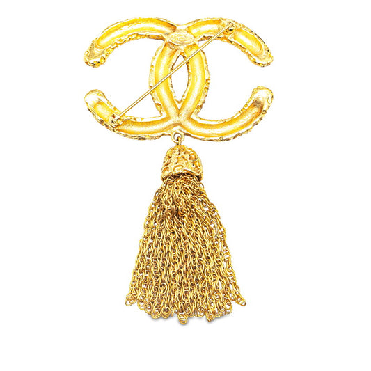 Chanel Vintage Coco Mark Lava Tassel Brooch