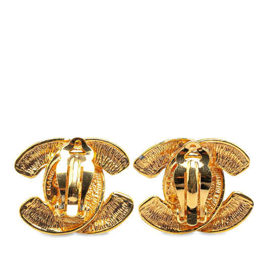 Chanel Matelasse Coco Mark Earrings Gold