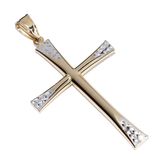 K18YG K18WG Gold Cross Pendant