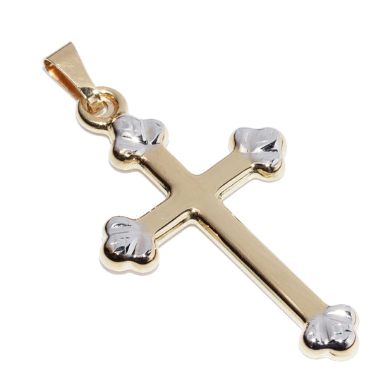 K18YG K18WG Cross Pendant Top