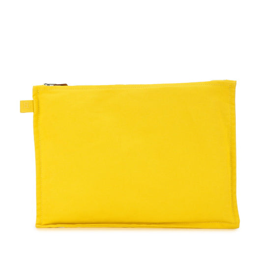 Hermes Canvas Yachting Pouch Yellow