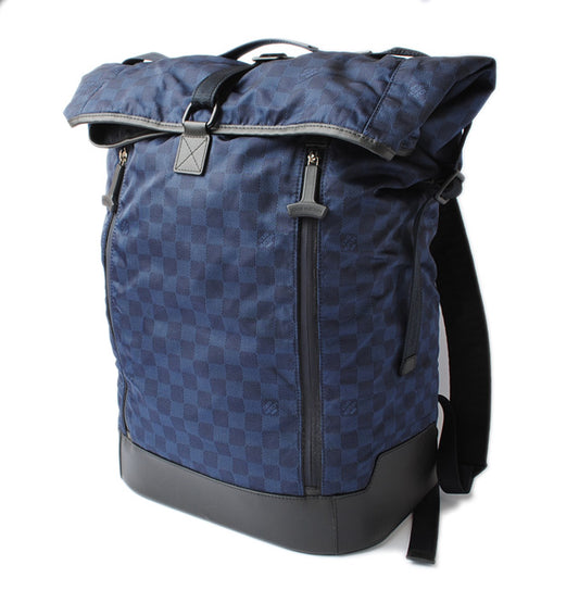 Louis Vuitton Nylon Damier Backpack Blue N41194