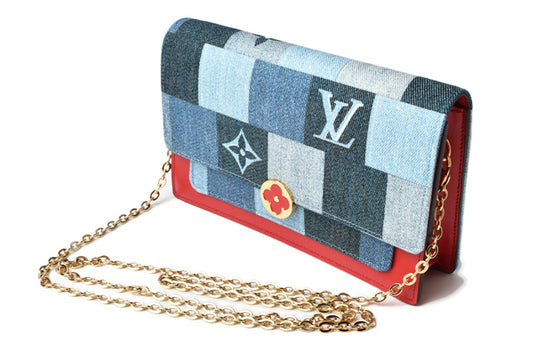 Louis Vuitton Denim Monogram Chain Wallet Shoulder Bag