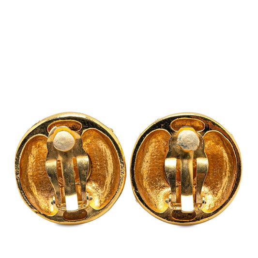 Chanel Vintage Coco Mark Rhinestone Earrings